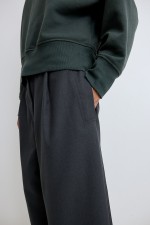 Wide-Leg Twill Pants