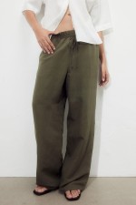 Linen-blend Pull-on Pants