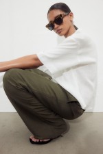 Linen-blend Pull-on Pants