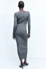 MAMA Boat-Neck Bodycon Dress